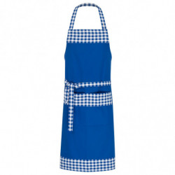 Bib apron, checked design, straight