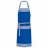 Bib apron, checked design, straight